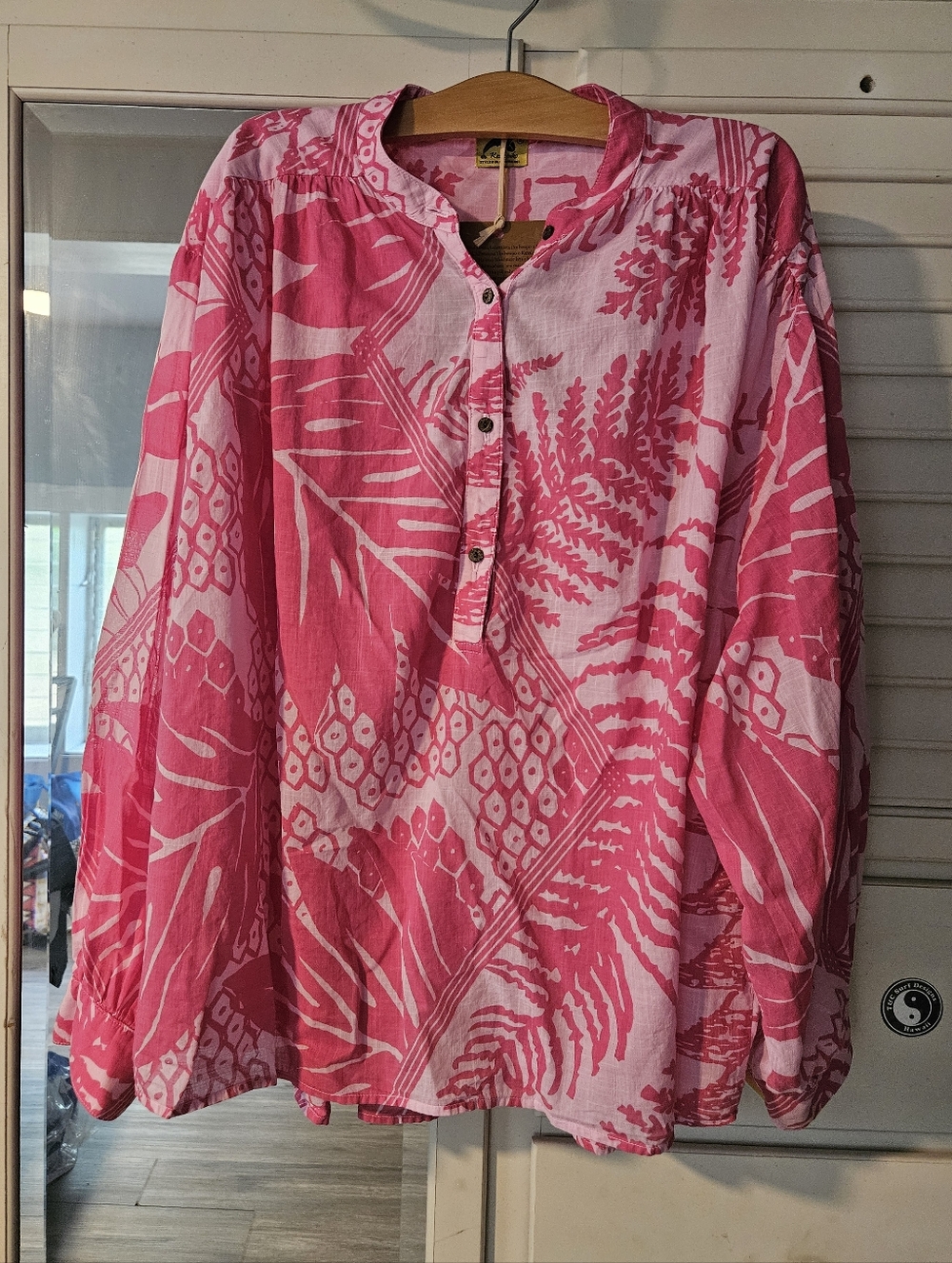 KEALOPIKO OVERSIZED LONG SLEEVE BLOUSE - ONE SIZE - HALANALANA PRINT - PINK